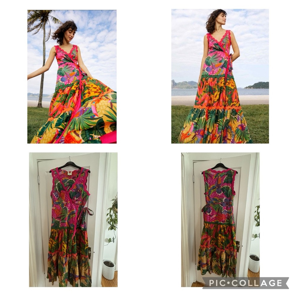 Farm Rio Painted Toucans Maxi Dress
Size XL